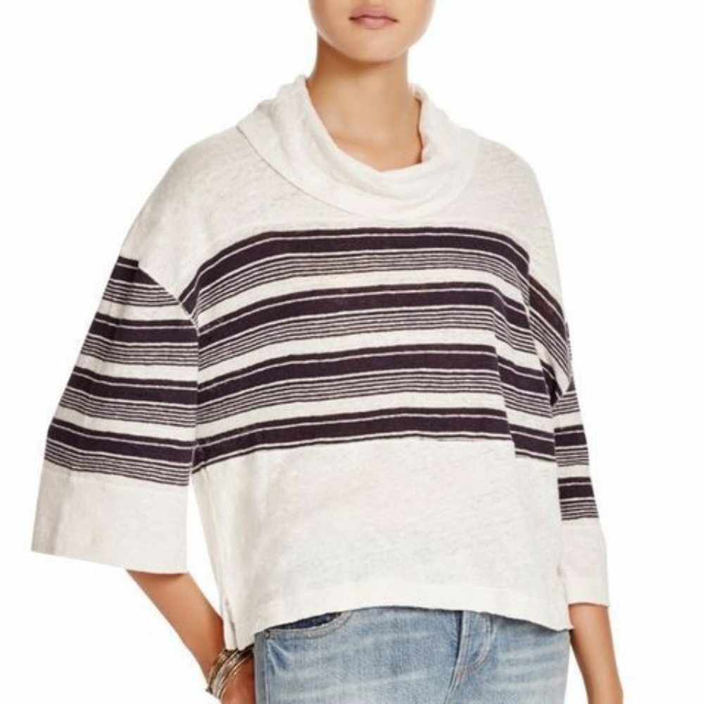 [3 for $15] We The Free Seaside Crop Cowl Neck Linen Sheer PS